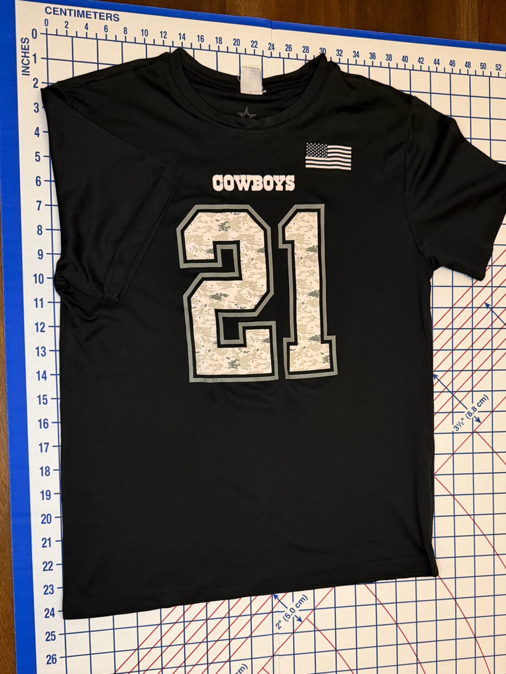 Dallas Cowboys NFL Camo Black Tee Ezekiel Elliott #21